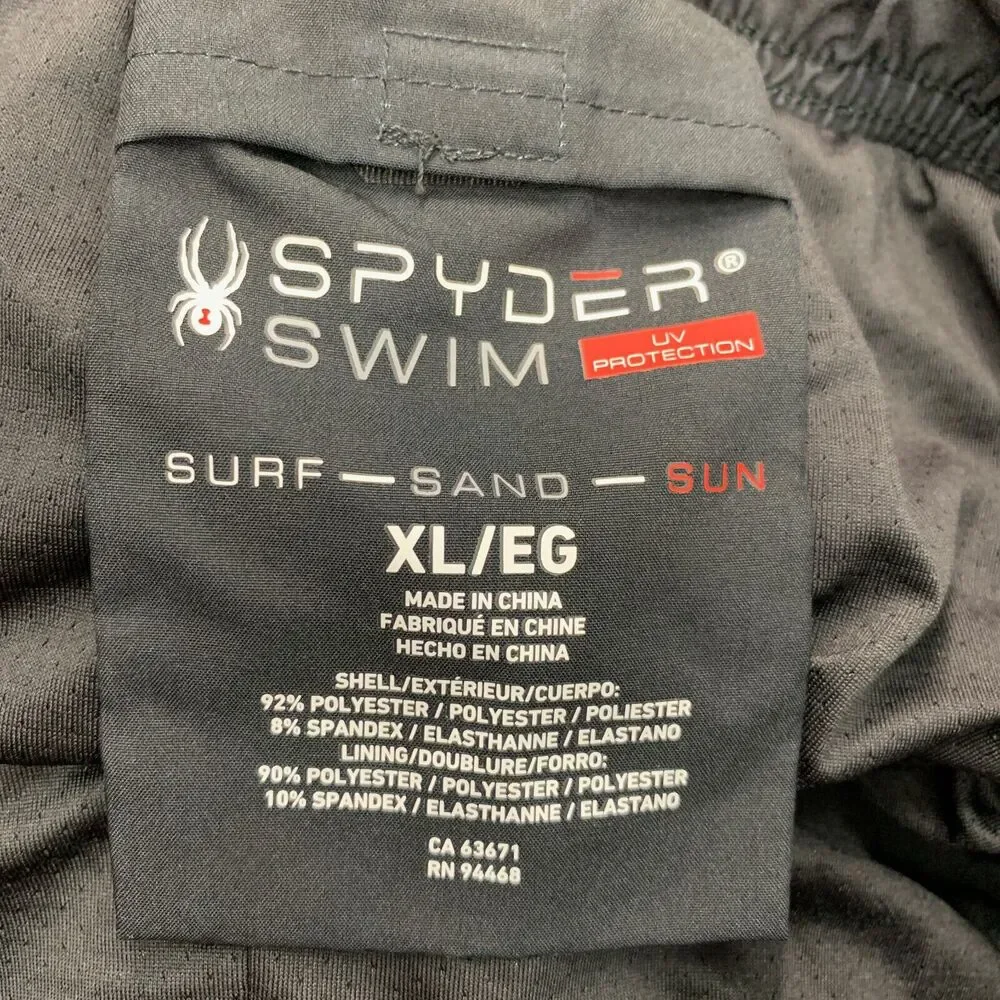 Spyder Swim Shorts Mens XL Extra Large Inner‎ Lined Beach Volley Athletic Train